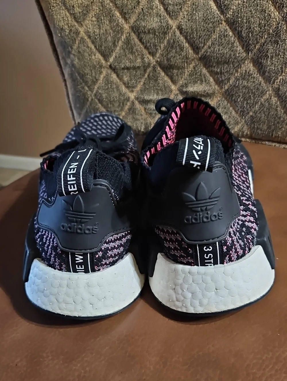 Adidas NMD_R1 STLT Primeknit Black Grey Solar Pink Sneakers Running Shoes